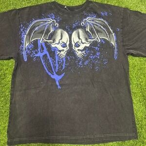 Vitriol Skull & Wings‎ Tee (Black/Blue, L)